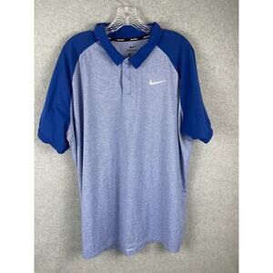 Nike Golf Dri Fit Polo Shirt Mens XL Blue Short Sleeve Two Tone‎ Collared